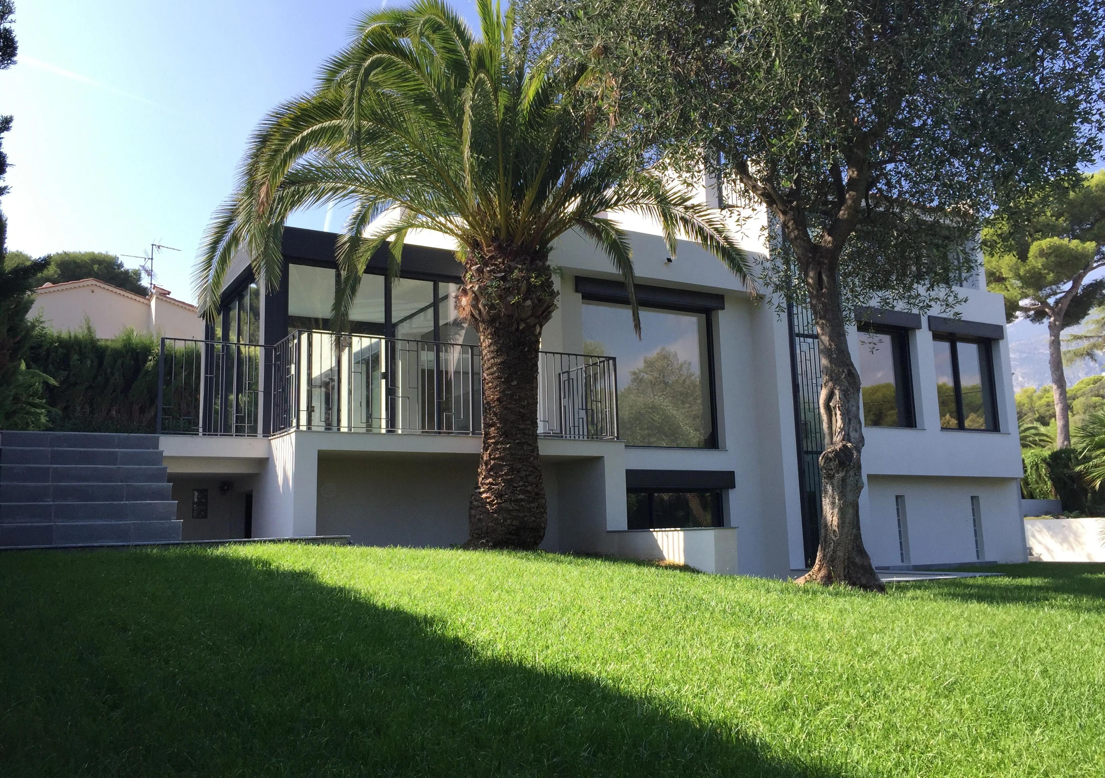 villa moderne jardin palmier